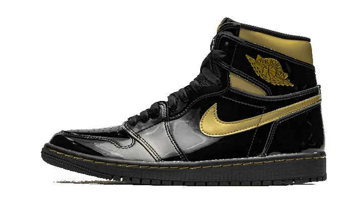 Air Jordan 1 High Black Metallic Gold sold by Addict Sneakers