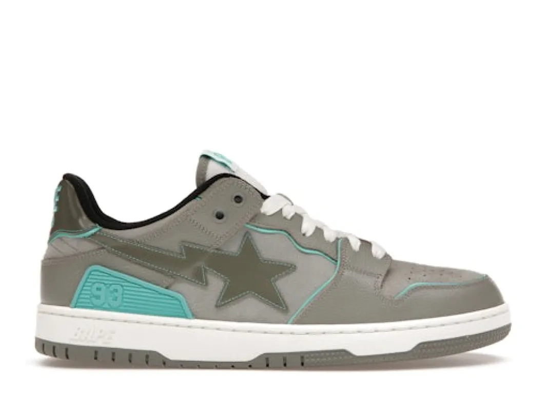 A Bathing Ape Bape SK 8 Sta Grey Turquoise sold by Addict Sneakers