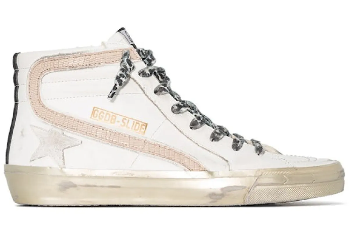 Golden Goose Slide White Black Taupe (Women's) sold by Addict Sneakers