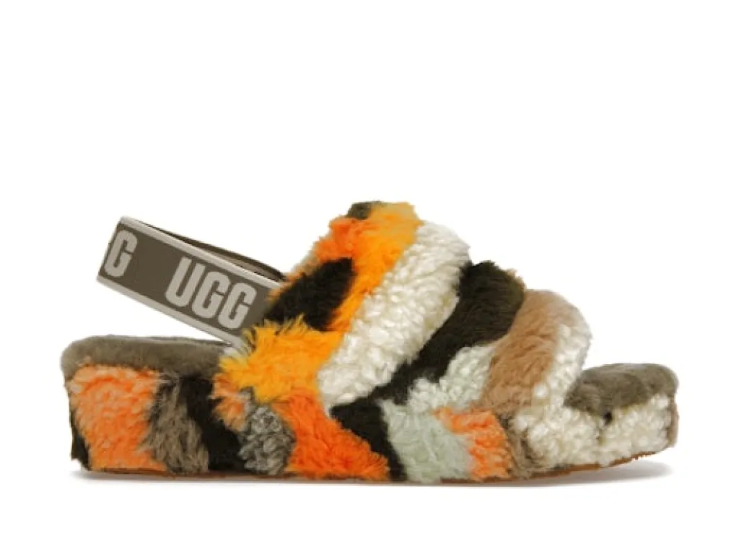 UGG Fluff Yeah Cali Collage Slide Olive (Women's) sold by Addict Sneakers