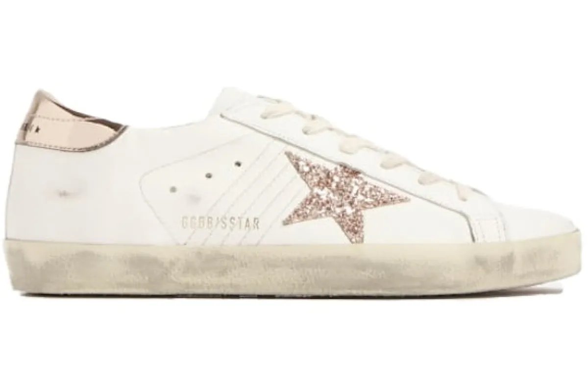 Golden Goose Super-Star White Rose Gold Glitter (Women's) sold by Addict Sneakers