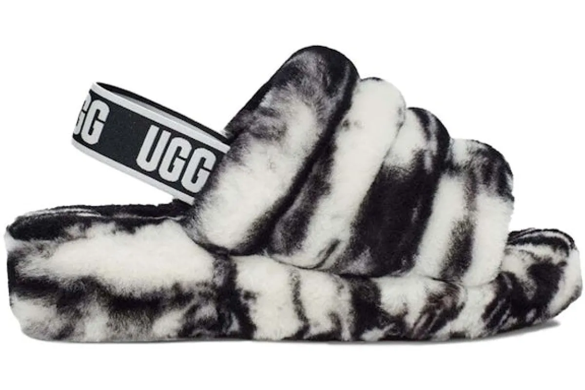 UGG Fluff Yeah Slide Marble Black White (Women's) sold by Addict Sneakers