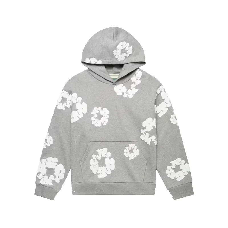 Denim Tears Hoodie The Cotton Wreath Grey made by Denim Tears