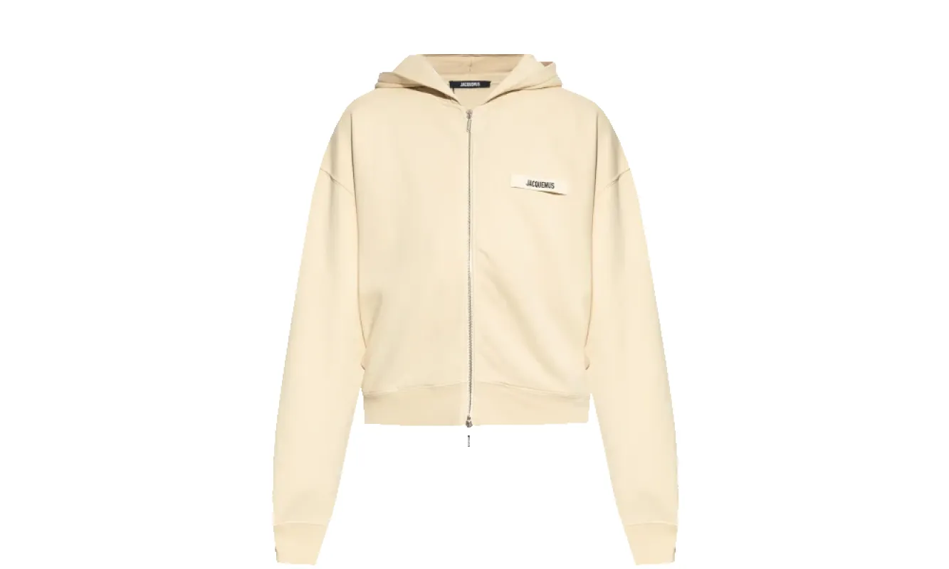 Jacquemus Hoodie Gros Grain Zippé Beige sold by Addict Sneakers