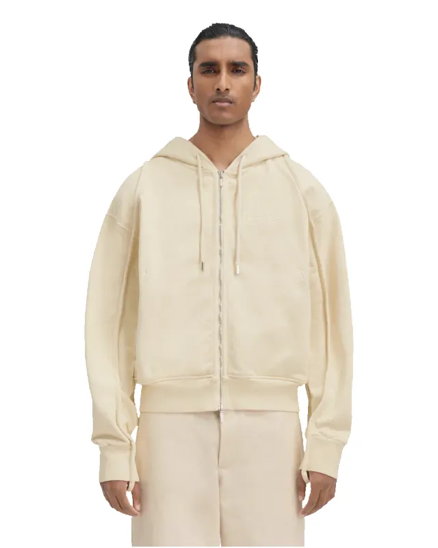 Jacquemus Le Sweater Camargue Zip Beige made by Jacquemus