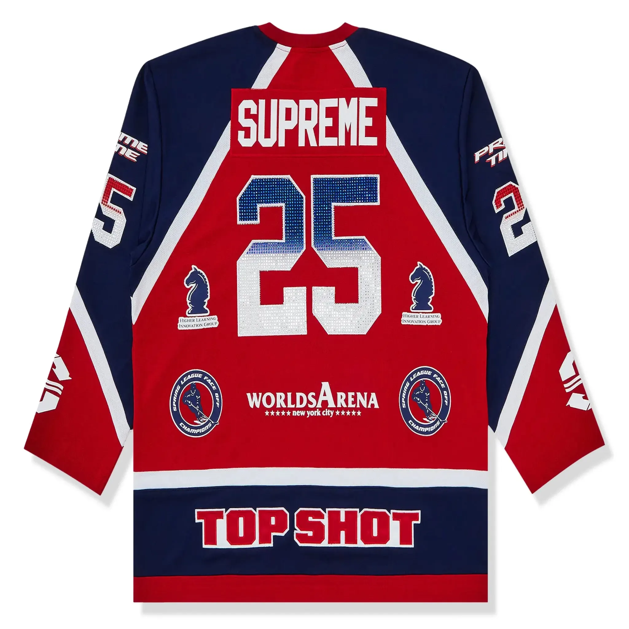 Supreme Rhinestone L/S Hockey Red Jersey sold by Addict Sneakers product image thumbnail 2