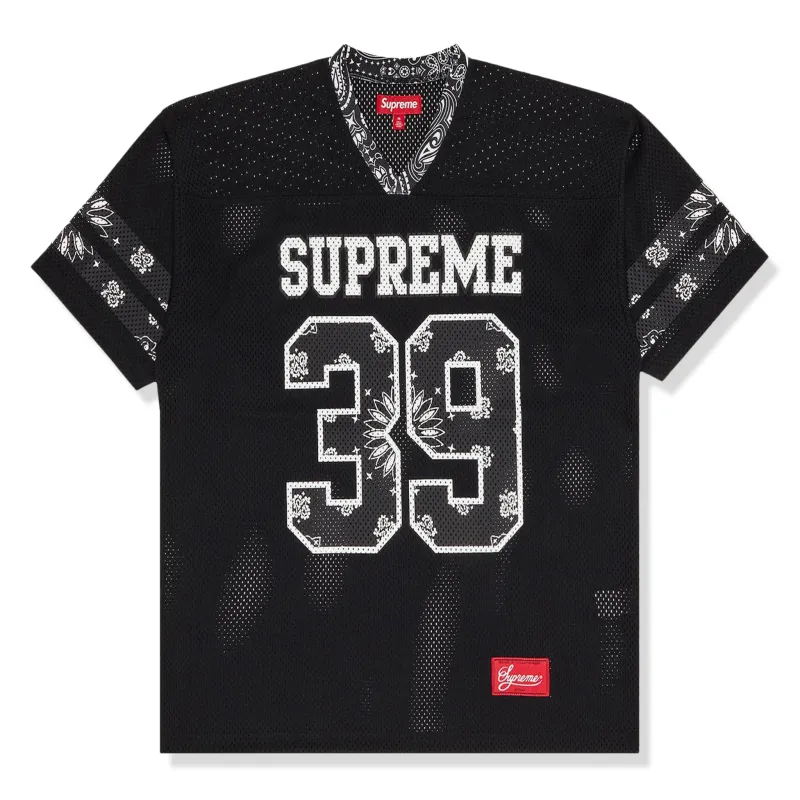 Supreme Bandana Black Football Jersey made by Addict Sneakers