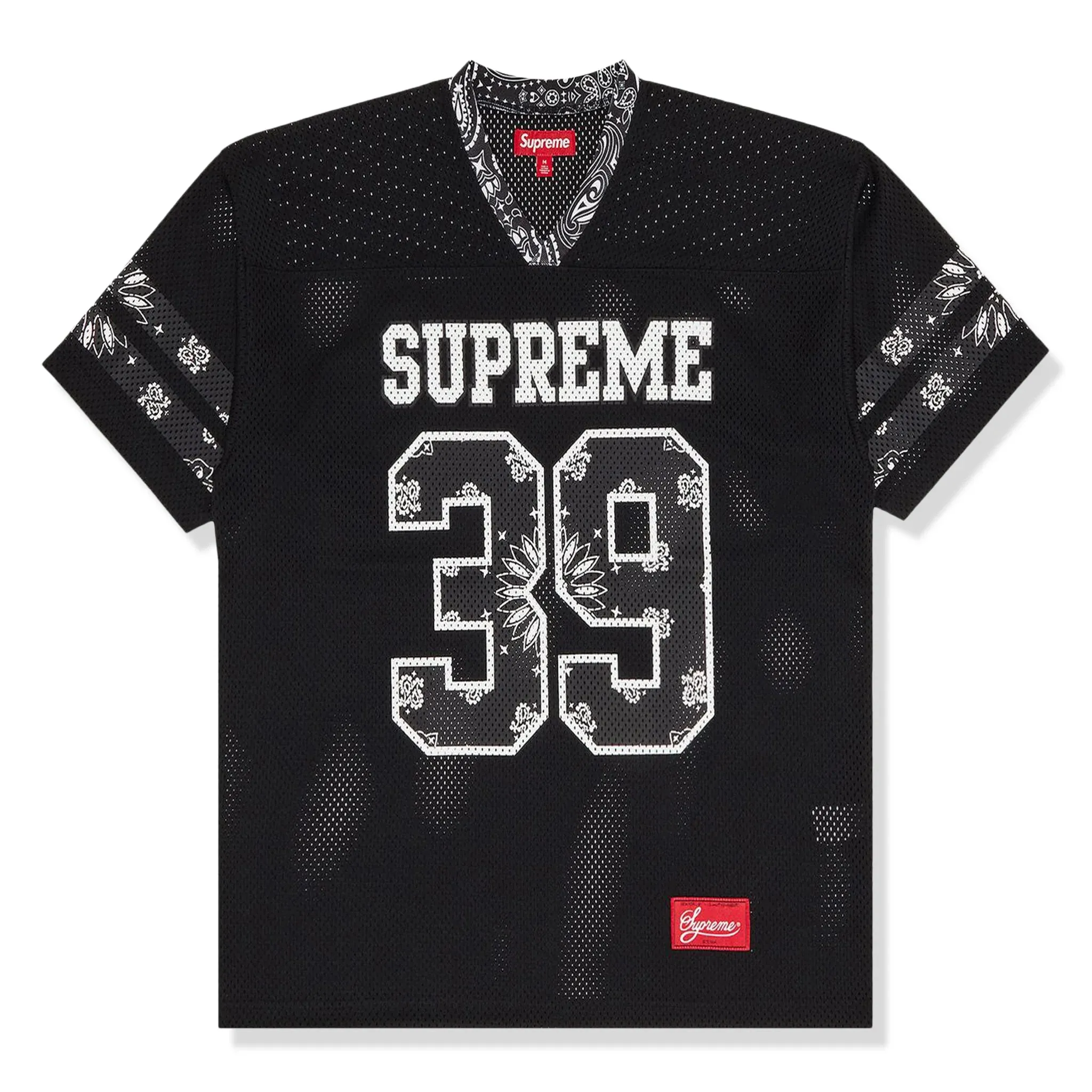 Supreme Bandana Black Football Jersey sold by Addict Sneakers