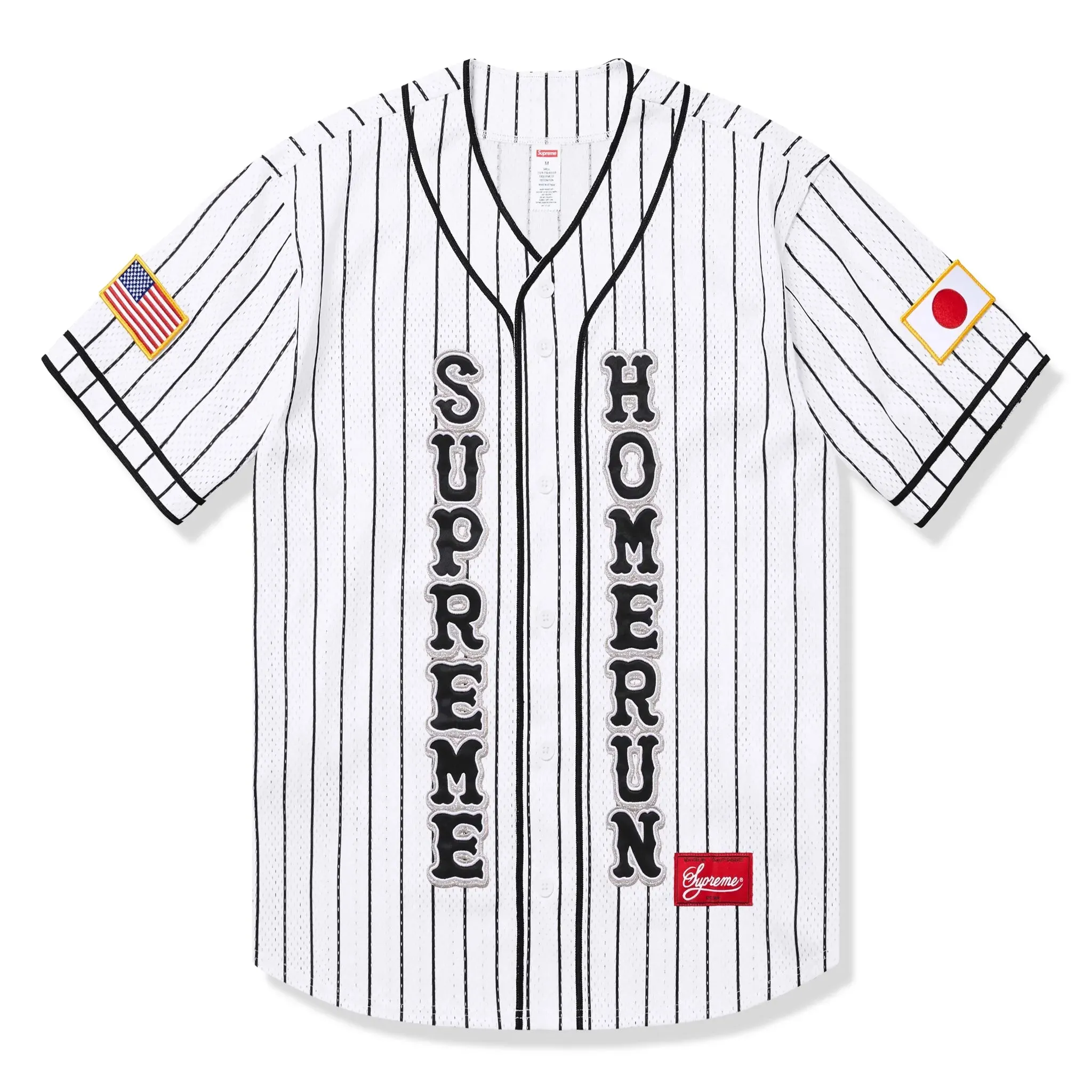 Supreme Homerun White Stripe Baseball Jersey sold by Addict Sneakers