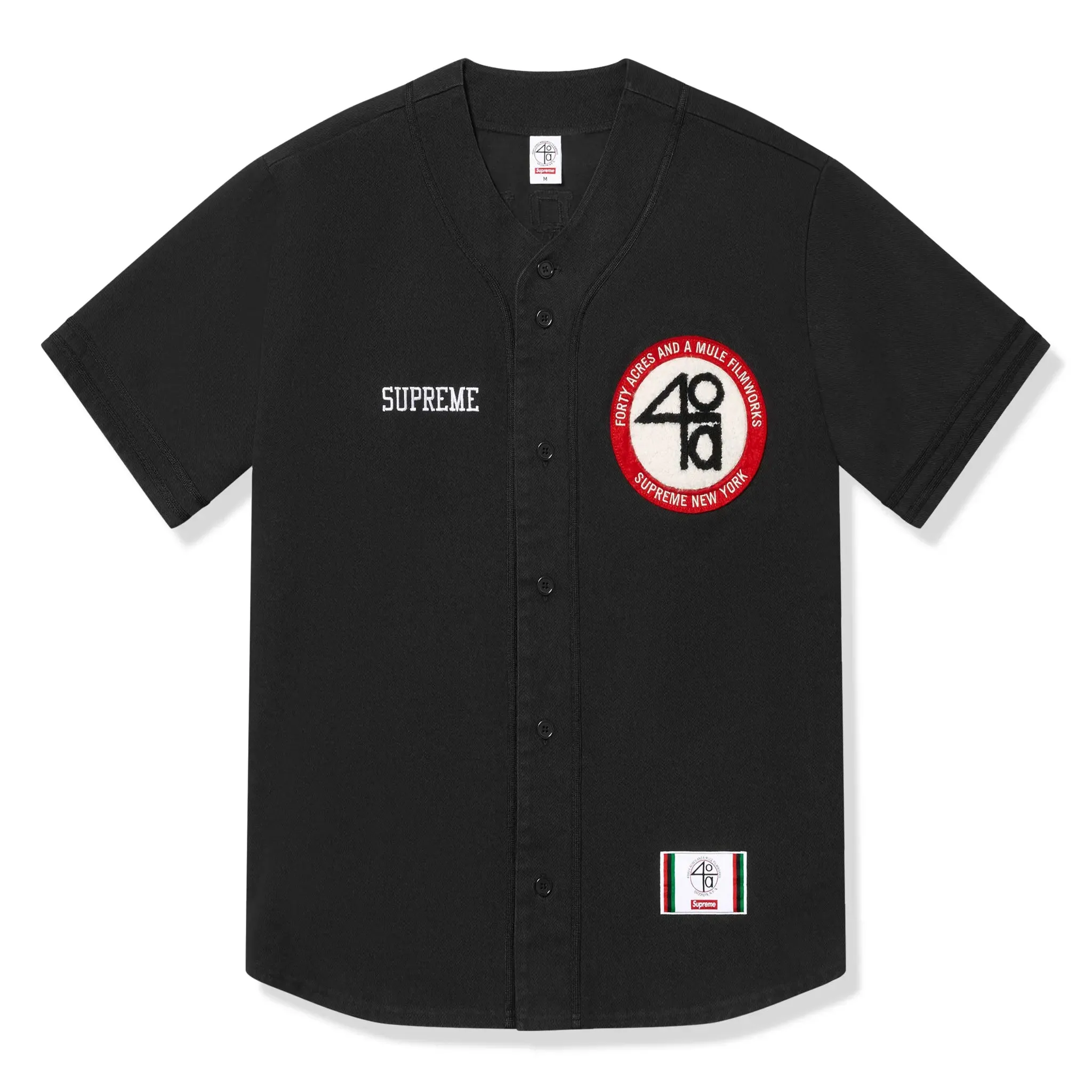 Supreme 40 Acres Twill Baseball Black Jersey sold by Addict Sneakers
