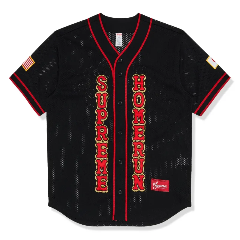 Supreme Homerun Black Baseball Jersey sold by Addict Sneakers