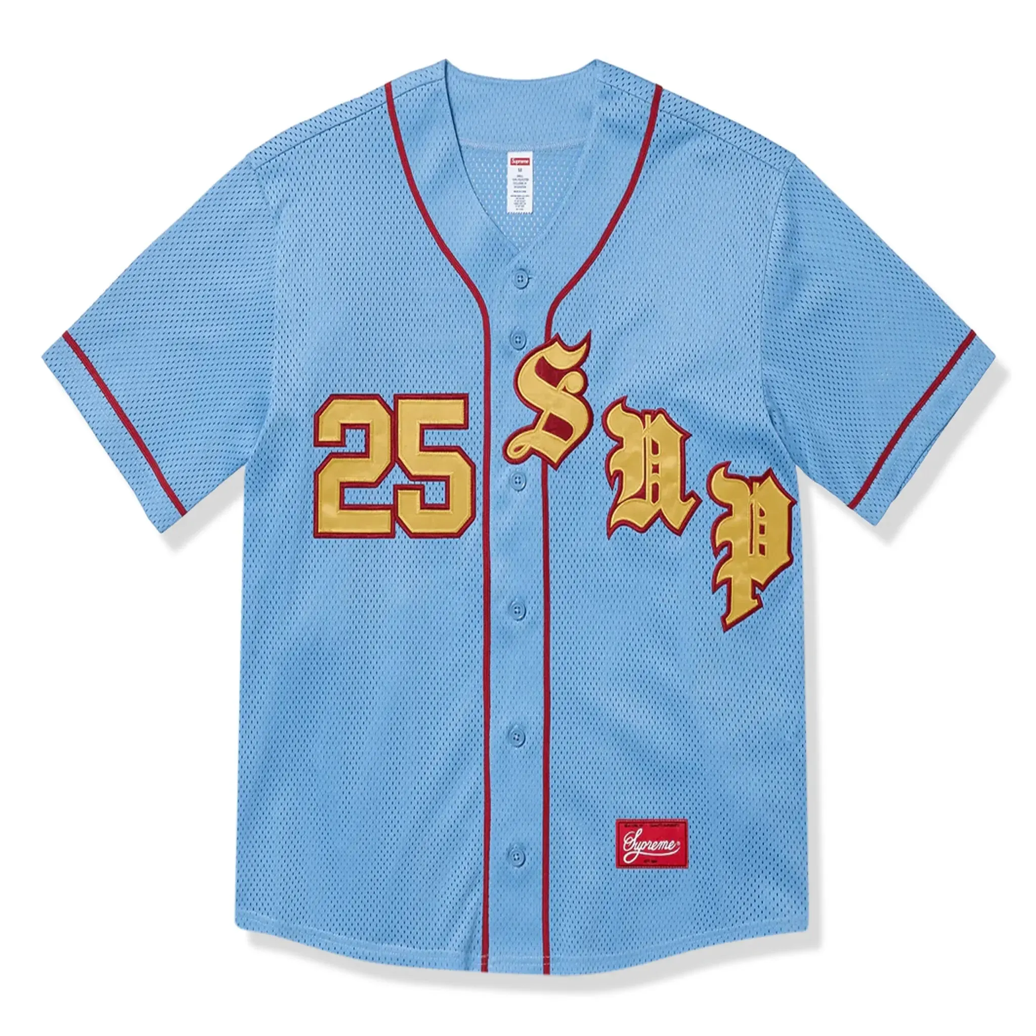 Supreme Old English Blue Baseball Jersey sold by Addict Sneakers