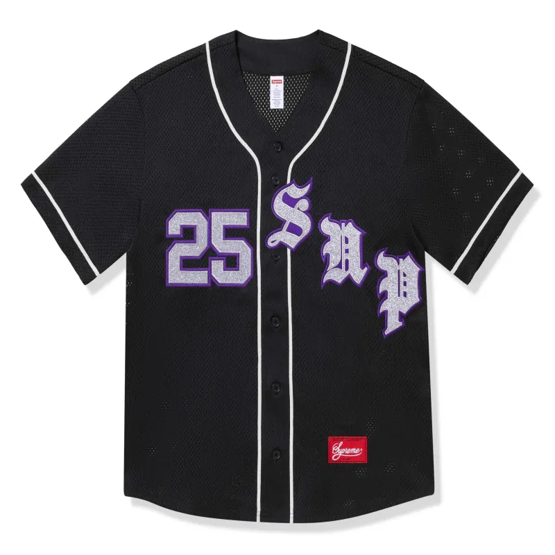 Supreme Old English Black Baseball Jersey sold by Addict Sneakers
