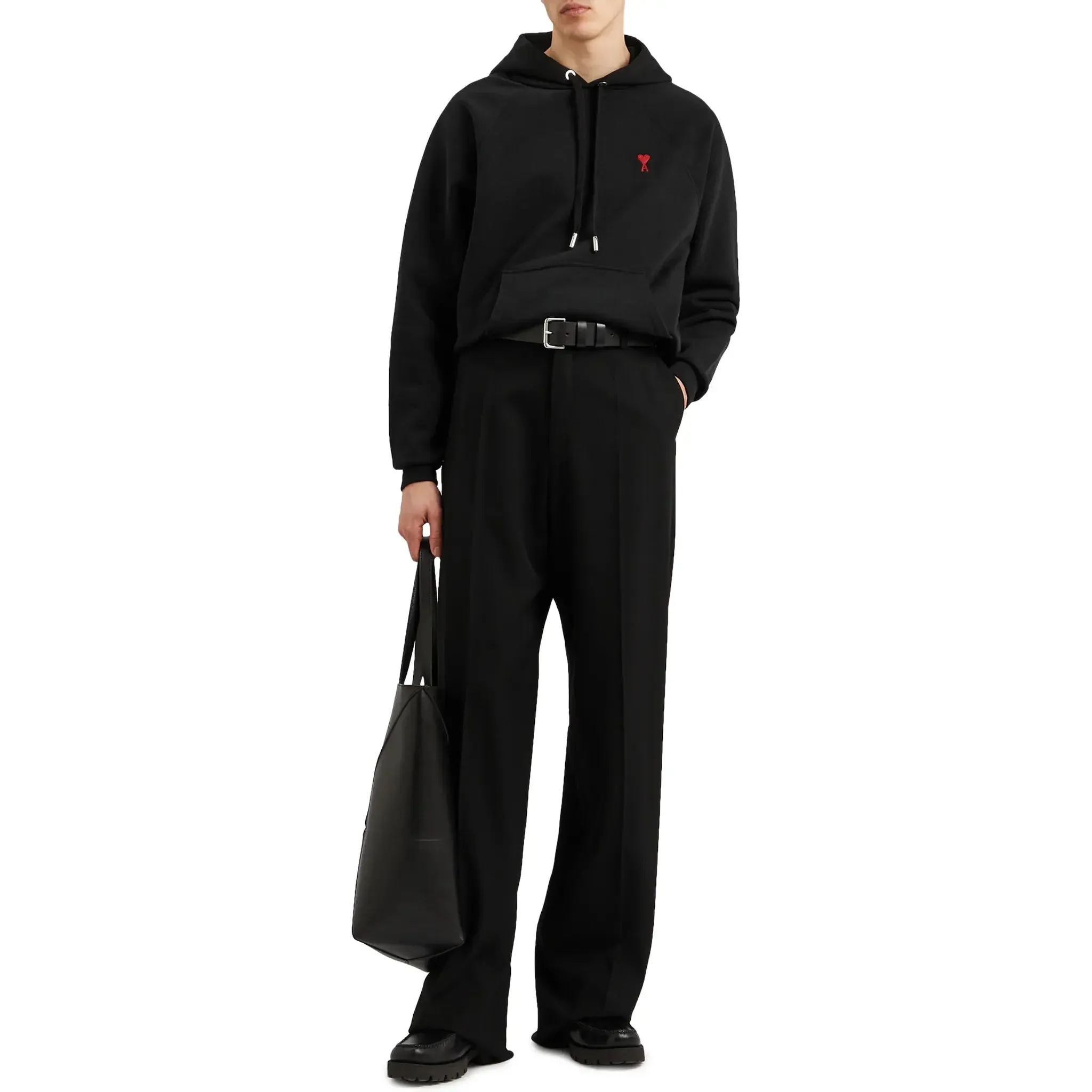 Ami Paris Ami De Coeur Logo Cotton Black Hoodie sold by Addict Sneakers product image thumbnail 5