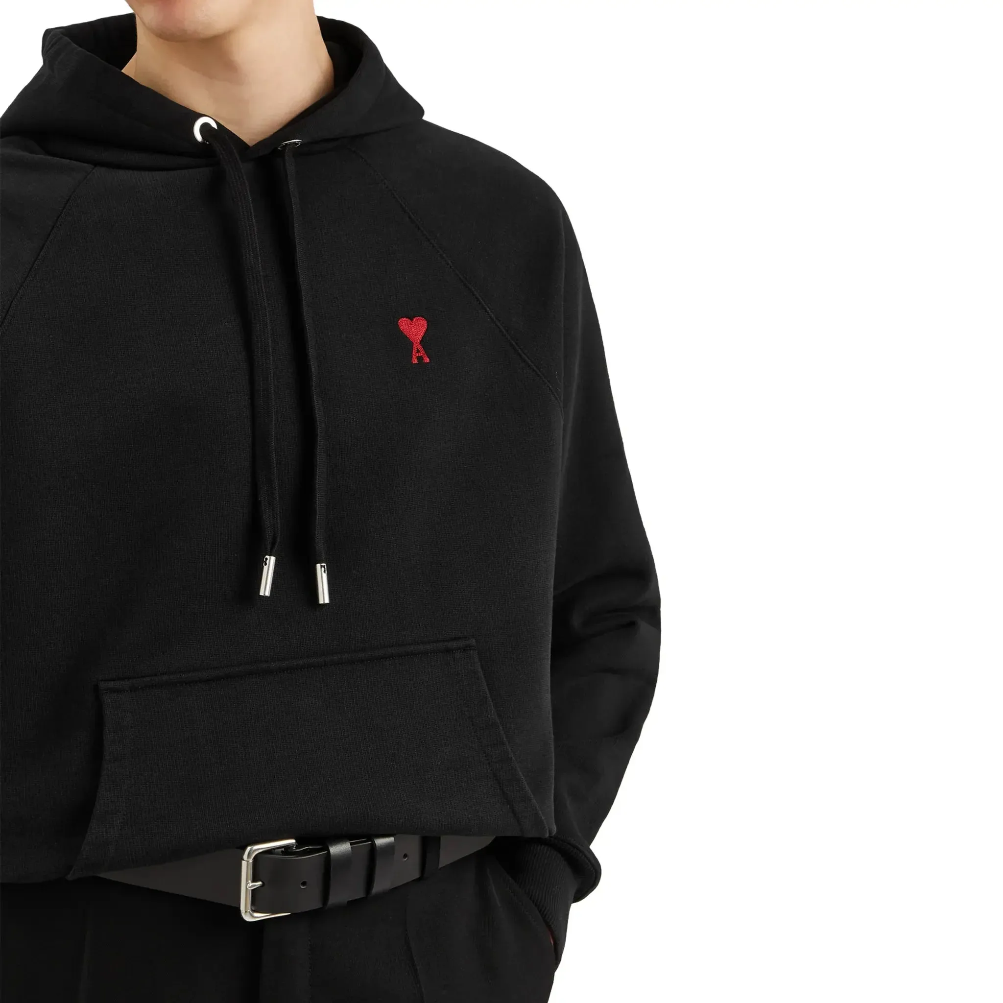 Ami Paris Ami De Coeur Logo Cotton Black Hoodie sold by Addict Sneakers product image thumbnail 4