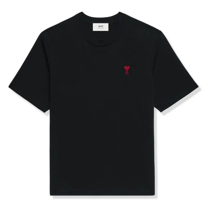 Ami Paris Ami De Coeur Black Red T Shirt sold by Addict Sneakers