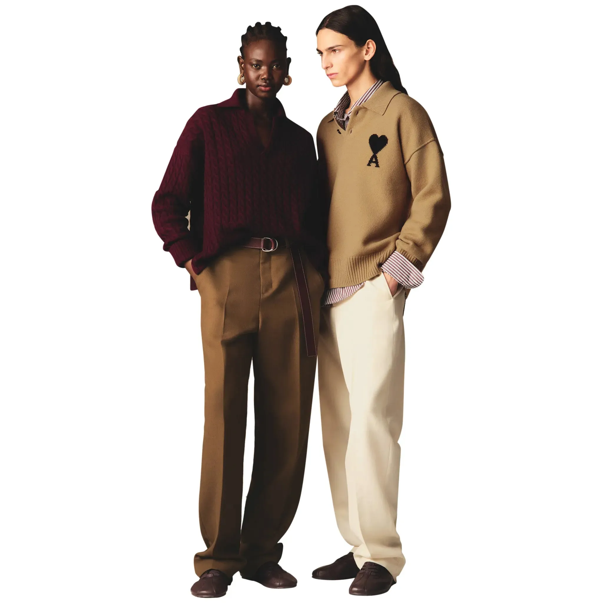 Ami Paris Ami De Coeur Knitted Tan Polo Sweatshirt sold by Addict Sneakers product image thumbnail 5