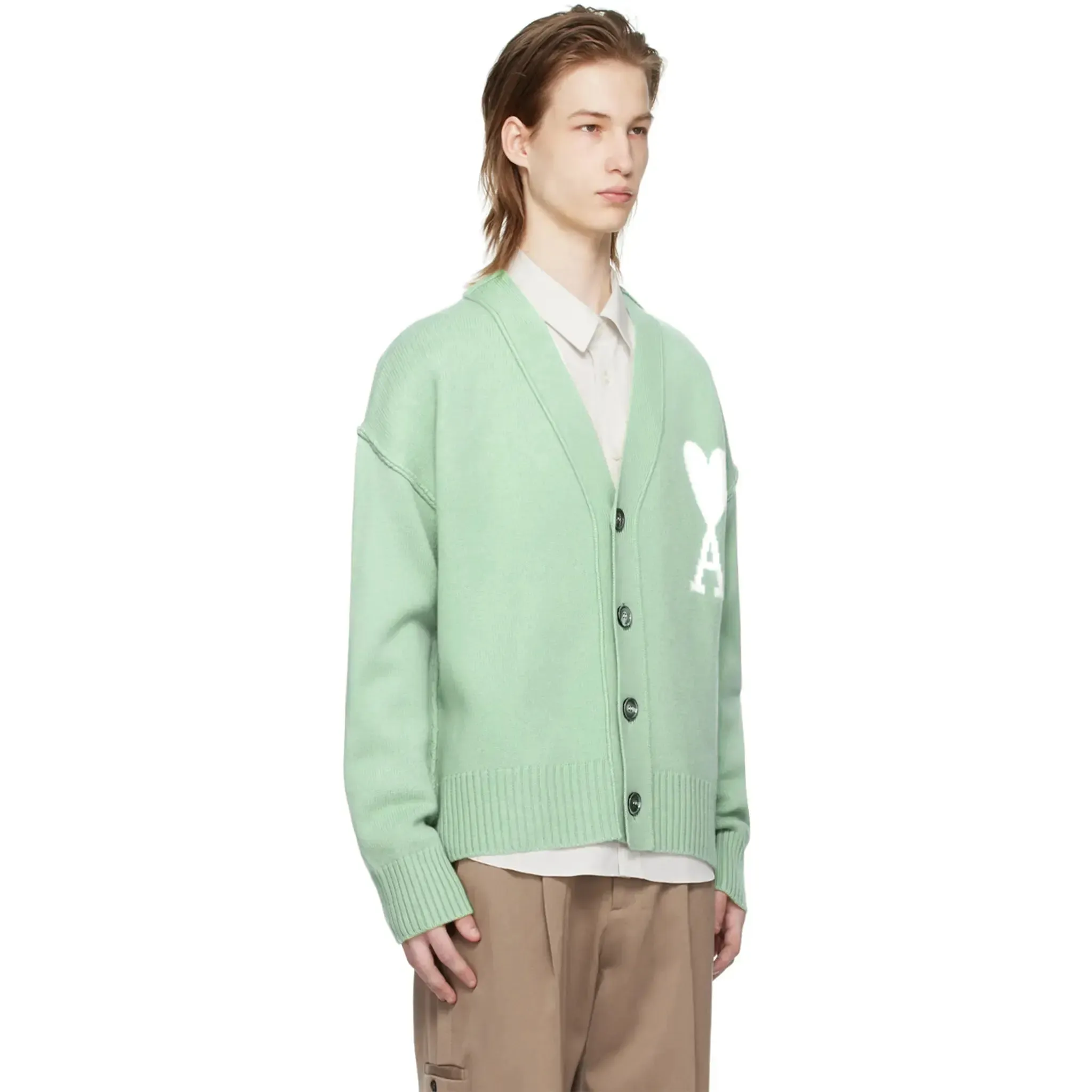 Ami Paris Ami De Coeur Green Cardigan sold by Addict Sneakers product image thumbnail 4