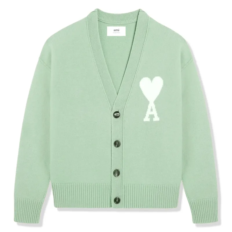 Ami Paris Ami De Coeur Green Cardigan sold by Addict Sneakers