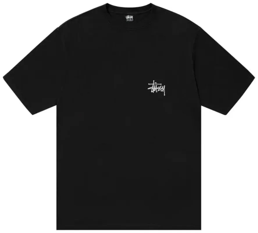 Stussy T Shirt Basics Pigment Dyed Black sold by Addict Sneakers