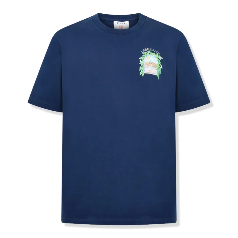 Casablanca L'Arche Tennis Club Graphic Navy T Shirt made by Casablanca