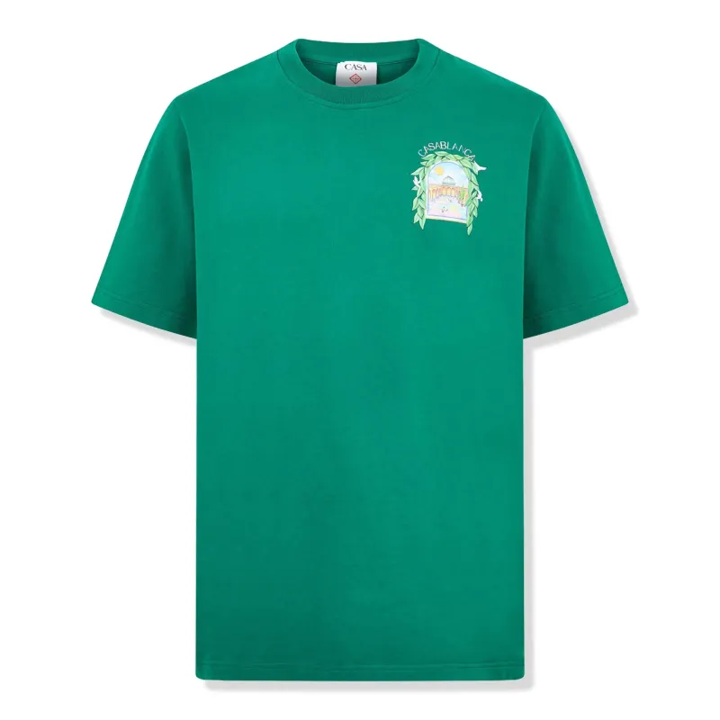 Casablanca L'Arche Tennis Club Graphic Racing Green T Shirt made by Casablanca