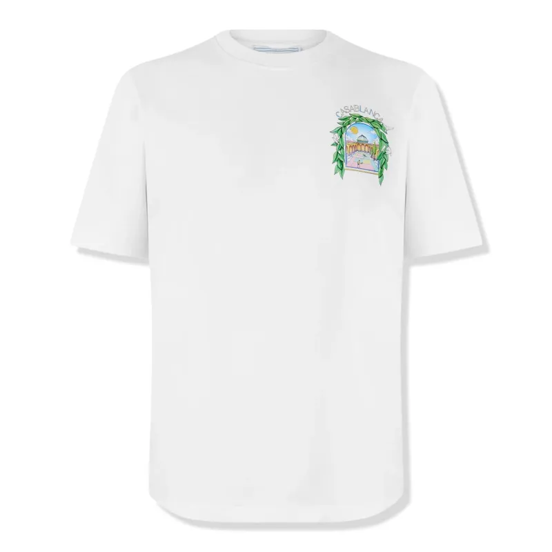 Casablanca L'Arche Tennis Club Graphic White T Shirt made by Casablanca