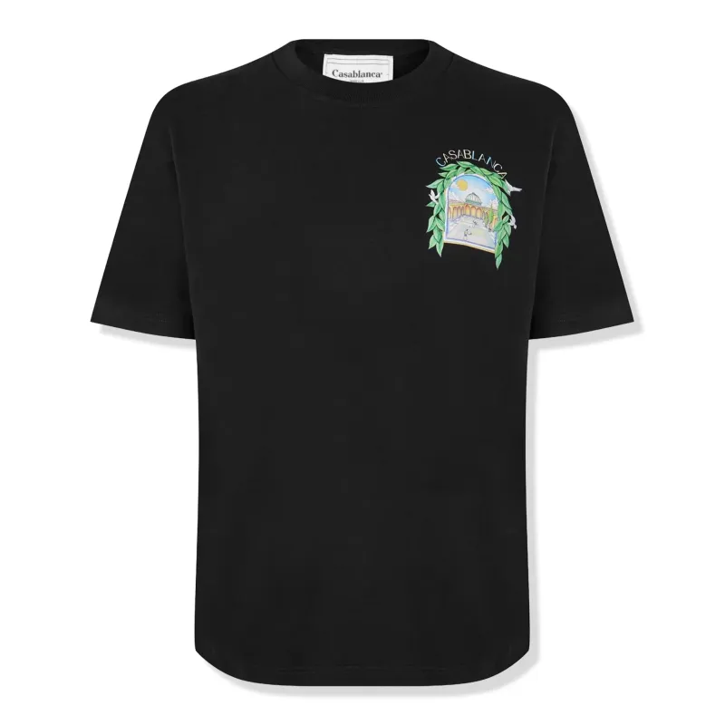 Casablanca L'Arche Tennis Club Graphic Black T Shirt made by Casablanca
