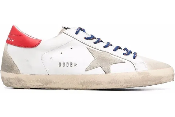 Golden Goose Super-Star White Red Grey Suede sold by Addict Sneakers