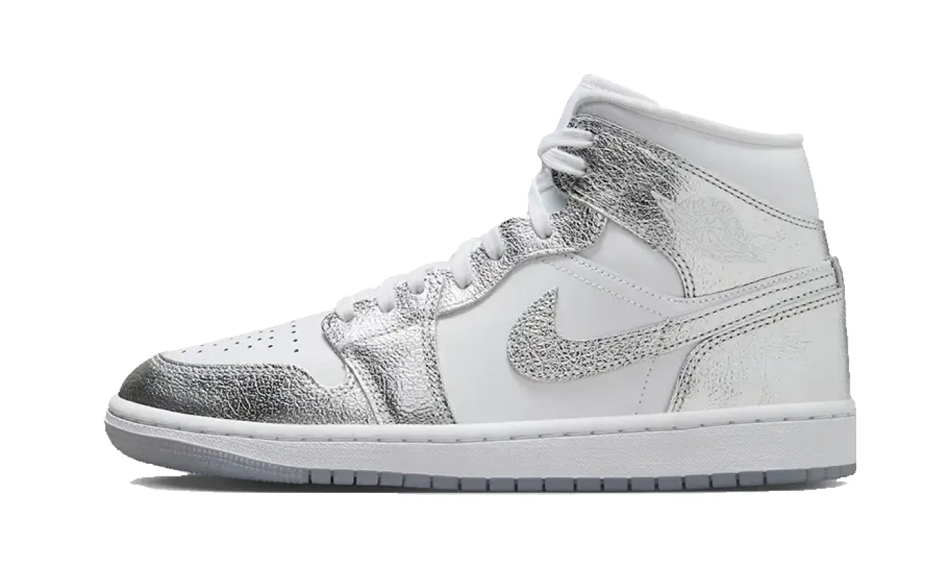 Air Jordan 1 Mid Crinkled Chrome made by Jordan