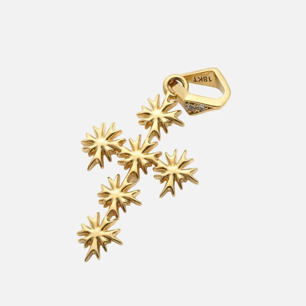 Aethera Cross pendant in solid yellow gold sold by Aethera