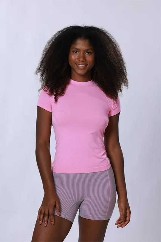 Quick-Dry Seamless Short Sleeve workout Shirt sold by Astro Remiges product image thumbnail 3