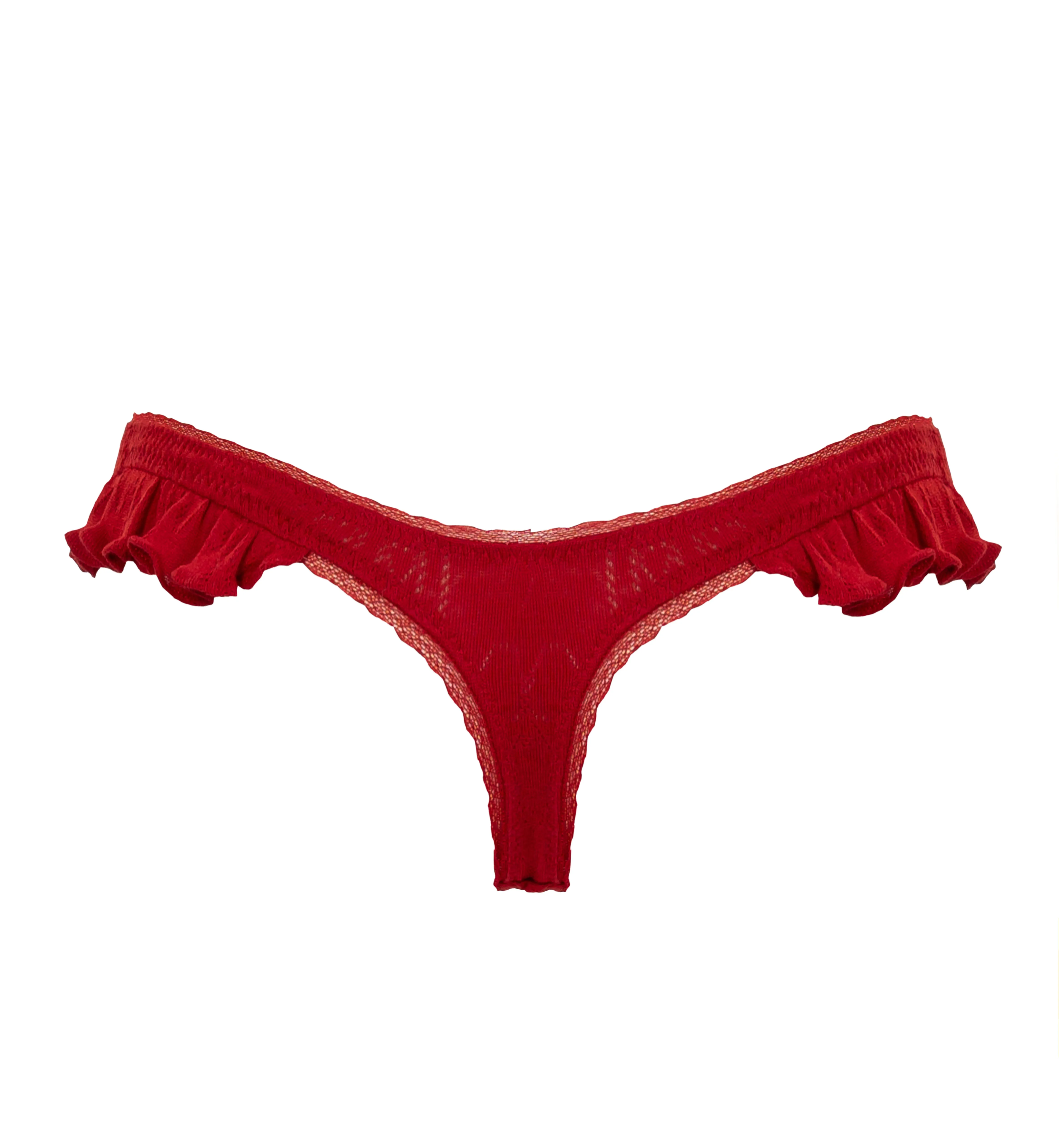 Bambi Ruffle Thong - Scarlet sold by Cosette di Ames product image thumbnail 3