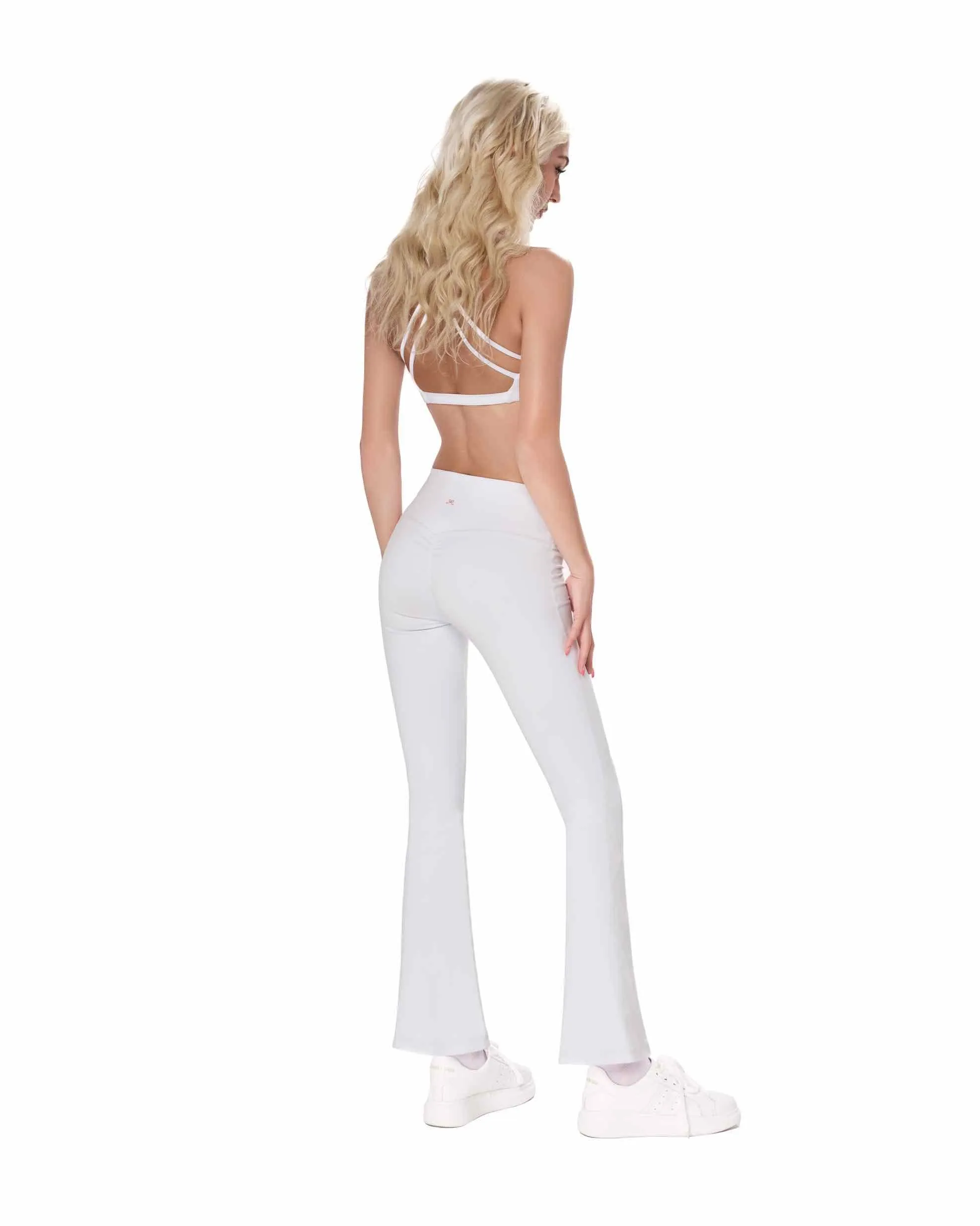 Zoe Petite Scrunch Flare Leggings - White sold by Cosette di Ames product image thumbnail 2