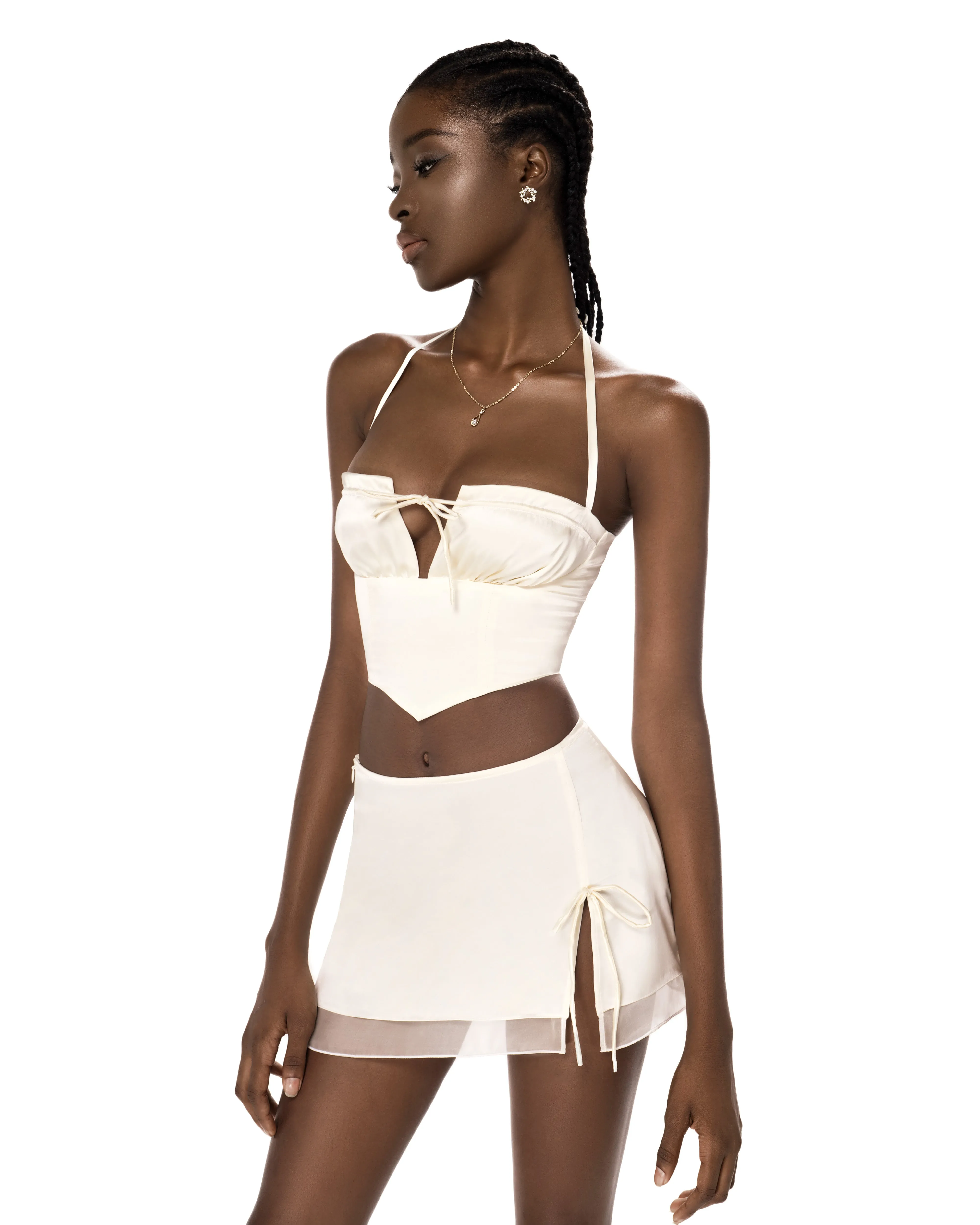 Aria Silk Skirt - Ivory sold by Cosette di Ames