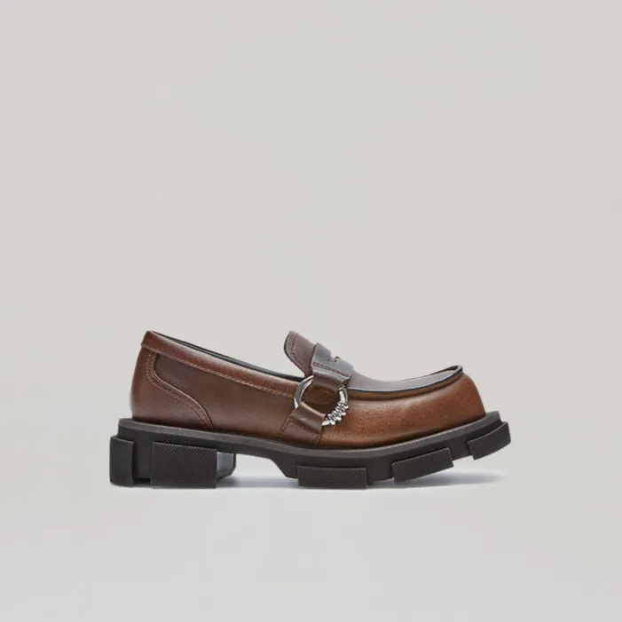 both - GAO PIERCED LOAFER-BROWN sold by both