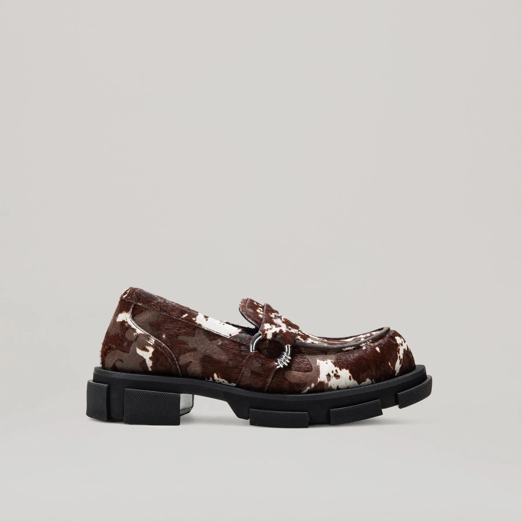 both - GAO PIERCED LOAFER-BROWN/CREAM sold by both