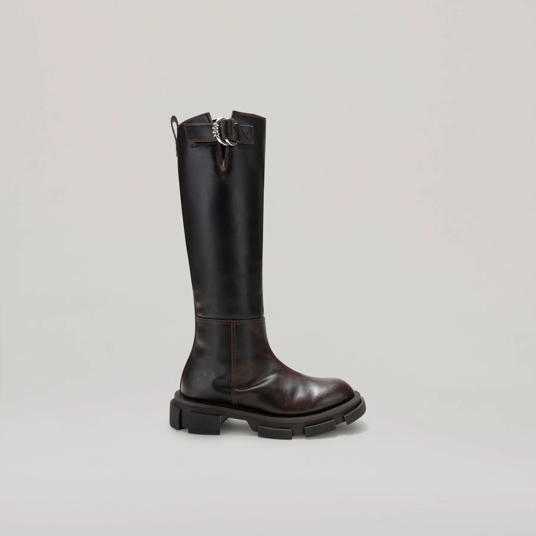 both-GAO PIERCED KNEE BOOT-BROWN sold by both