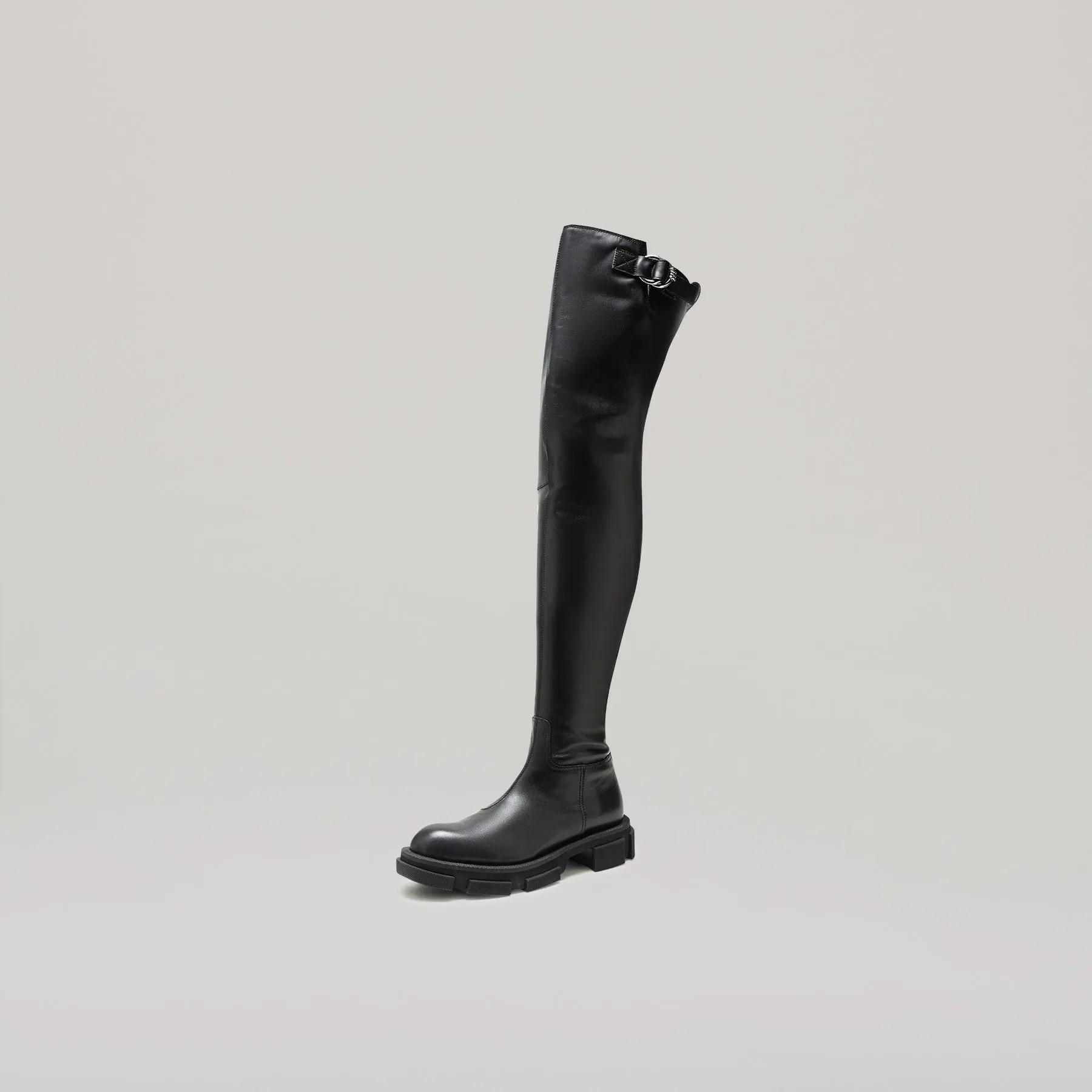 both - GAO PIERCED THIGH HIGH BOOT-BLACK sold by both product image thumbnail 4