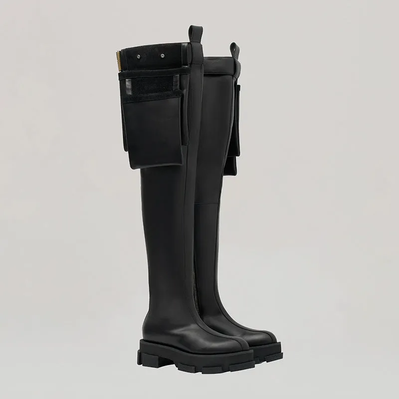 both x DION LEE-GAO PLATFORM THIGH-HIGH BOOT WITH TOOLBELT-BLACK sold by both product image thumbnail 2