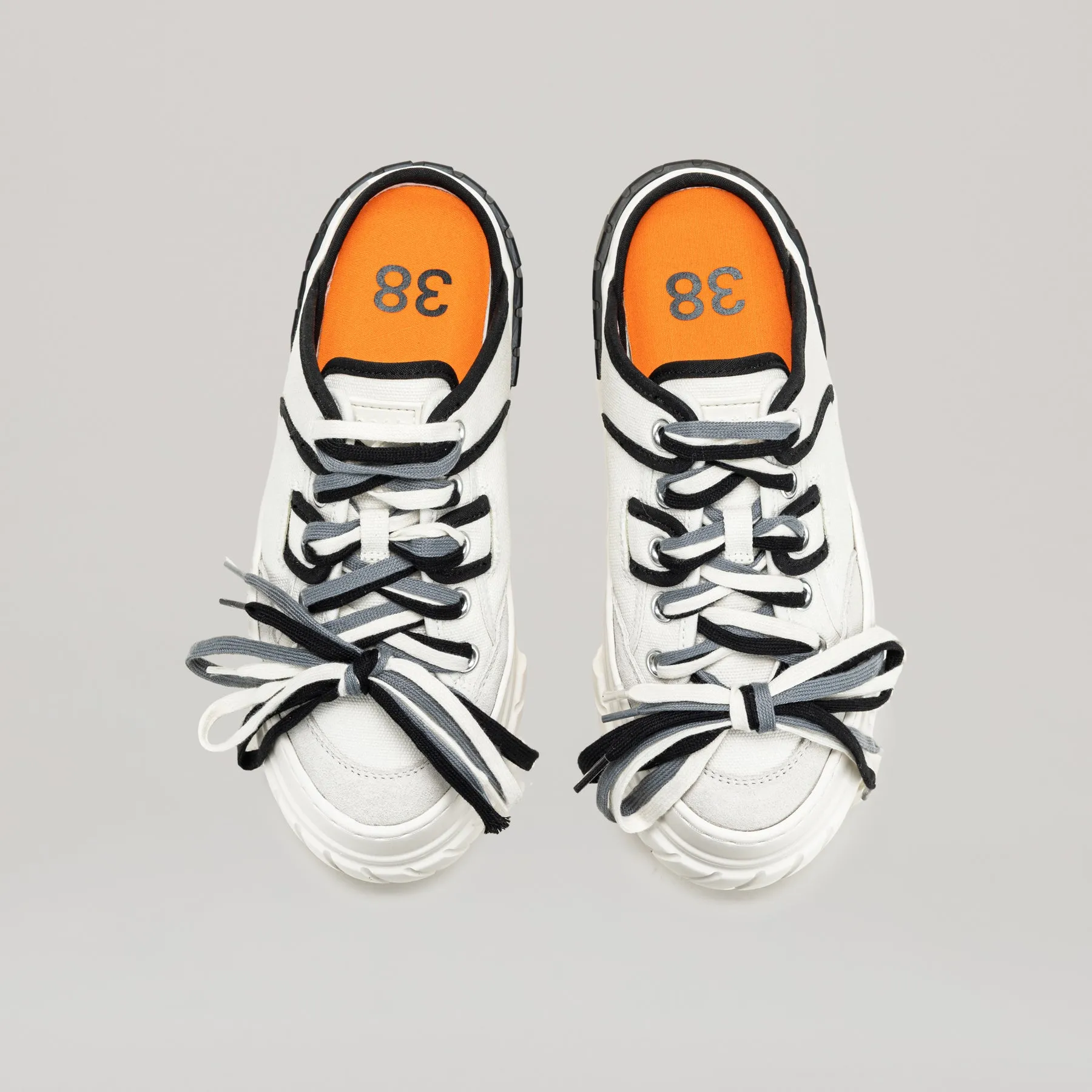 both - TYRES PLATFORM MULTI-LACED MULES-BLACK/WHITE sold by both product image thumbnail 5