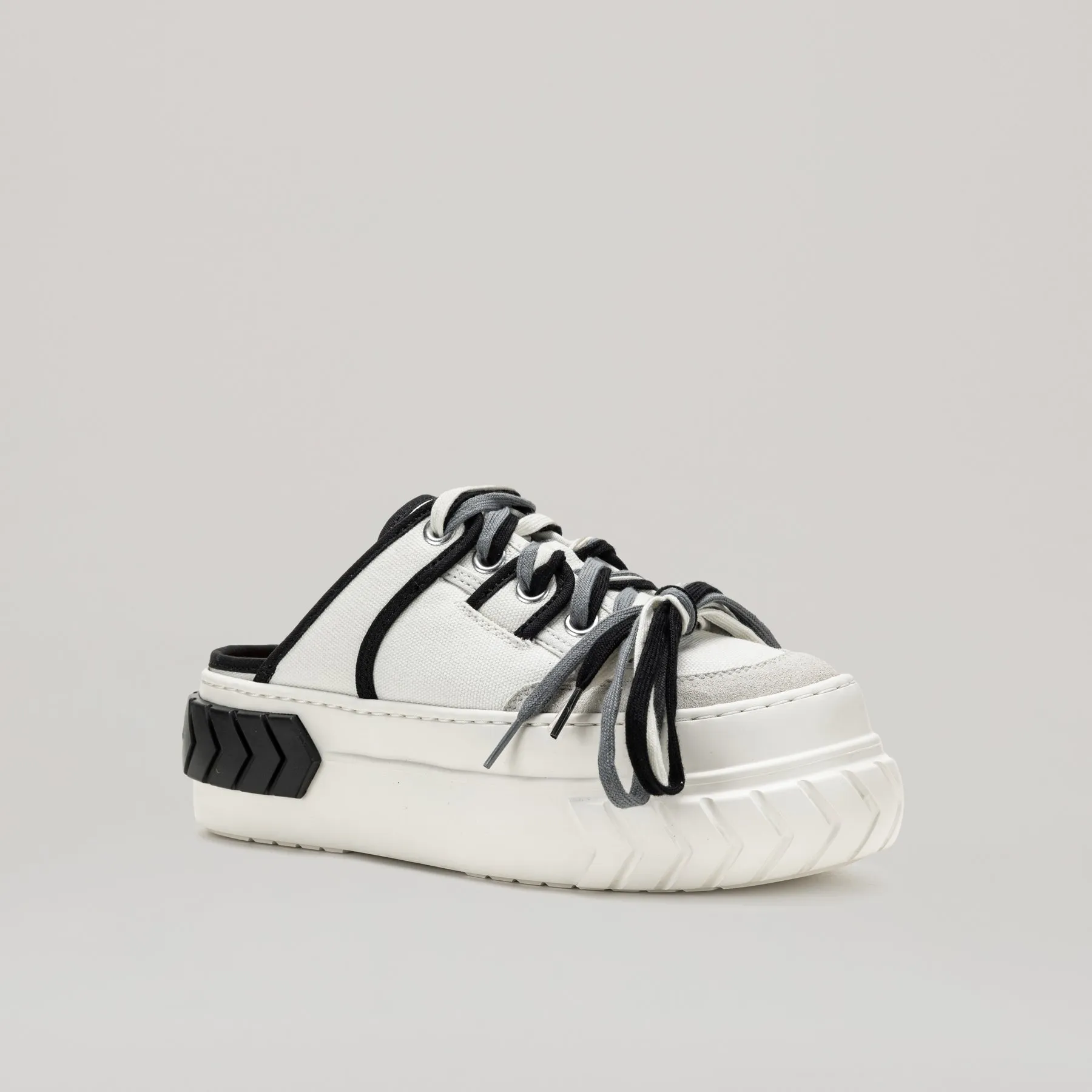 both - TYRES PLATFORM MULTI-LACED MULES-BLACK/WHITE sold by both product image thumbnail 4