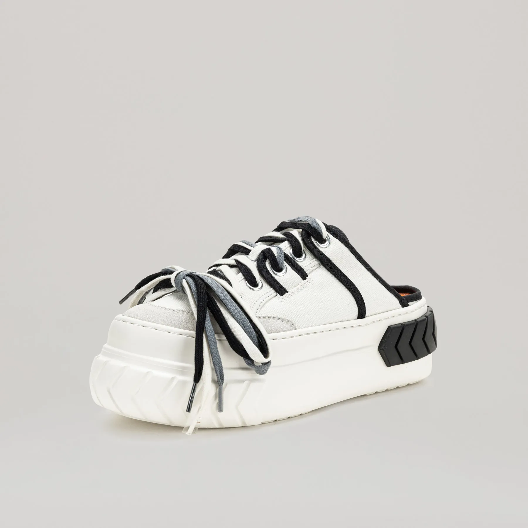 both - TYRES PLATFORM MULTI-LACED MULES-BLACK/WHITE sold by both product image thumbnail 2