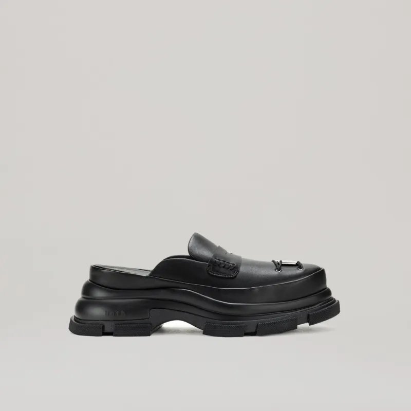 both - GAO EVA METAL LOGO MULE-BLACK sold by both