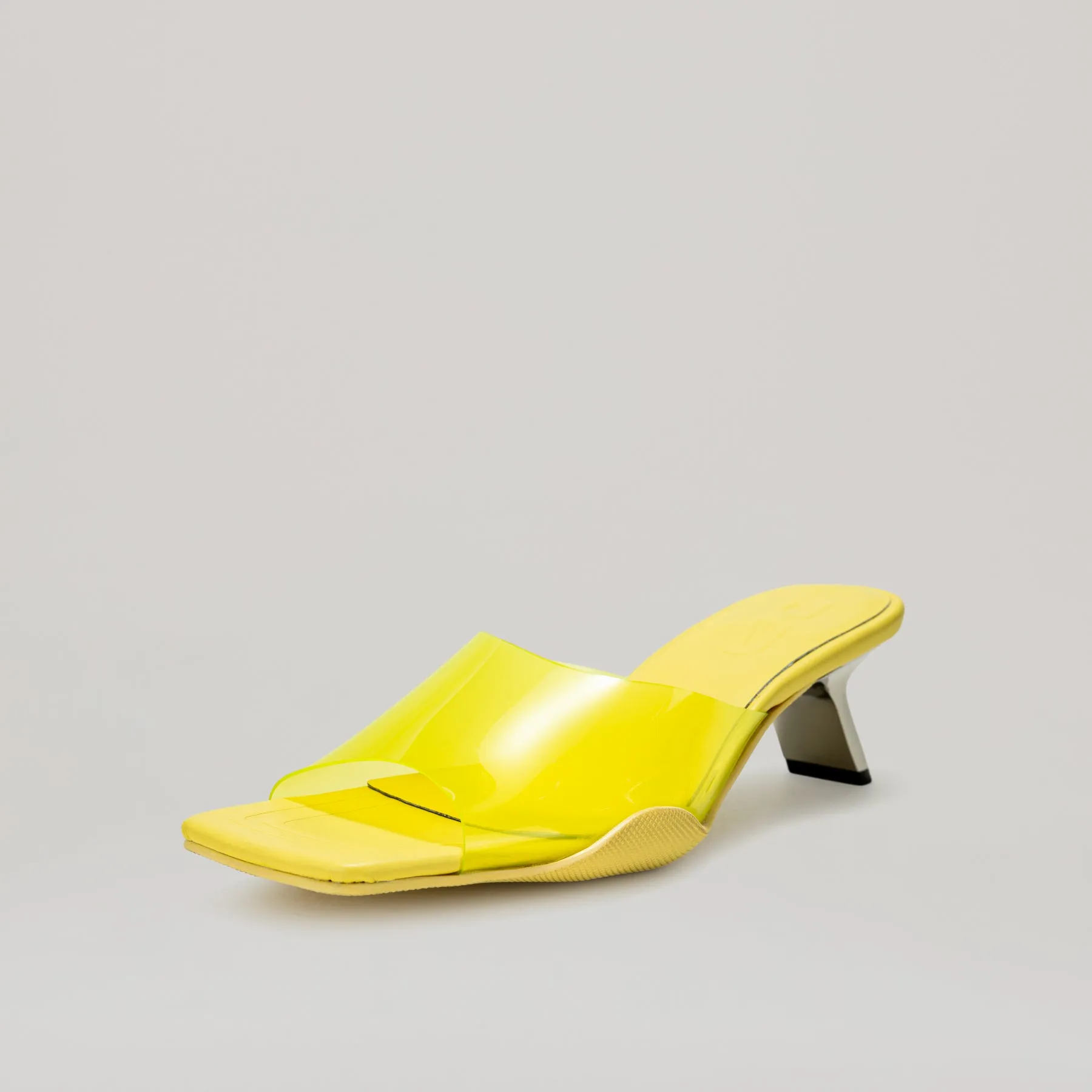 both - 40MM KITTEN HEELED PVC MULE-YELLOW sold by both product image thumbnail 3