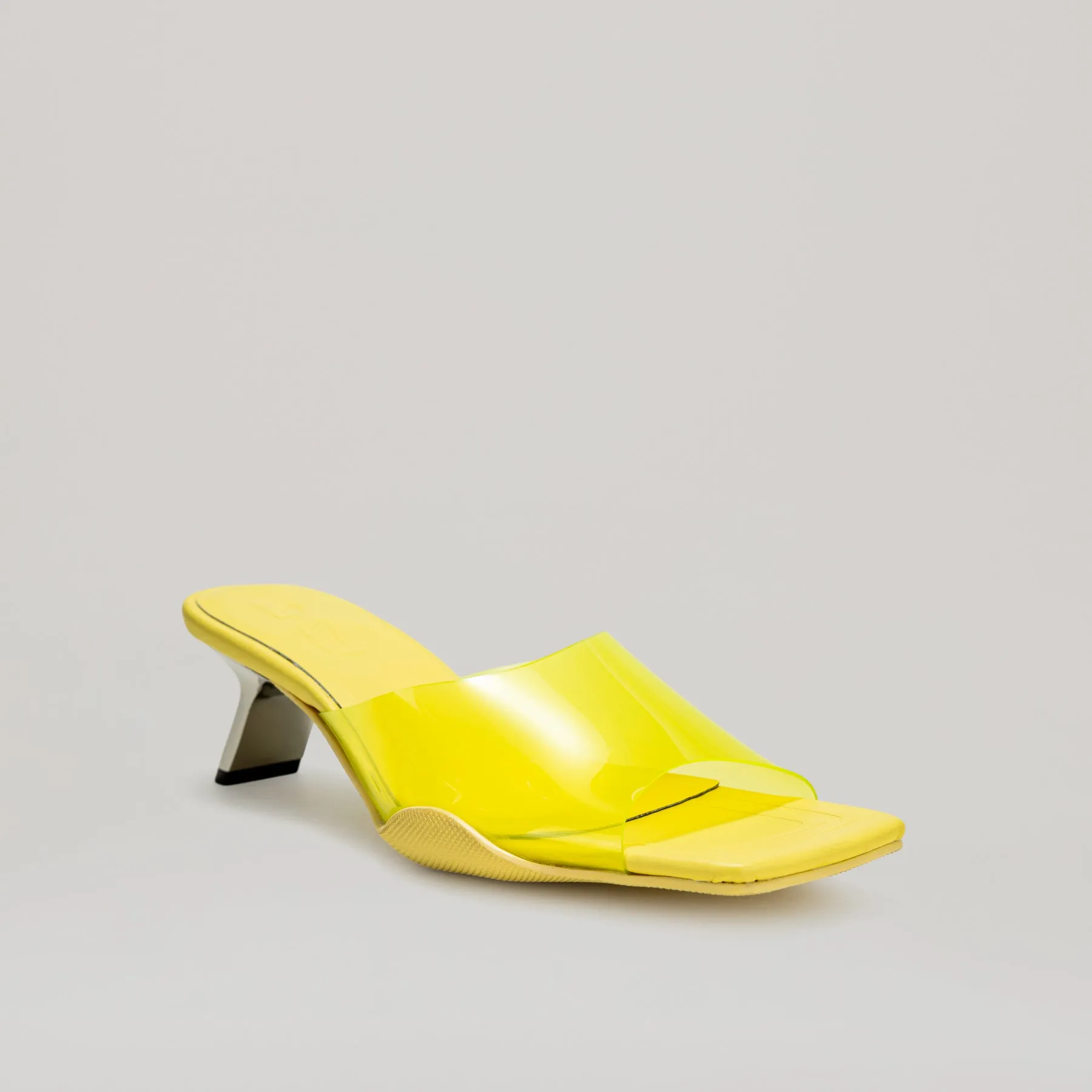 both - 40MM KITTEN HEELED PVC MULE-YELLOW sold by both product image thumbnail 2