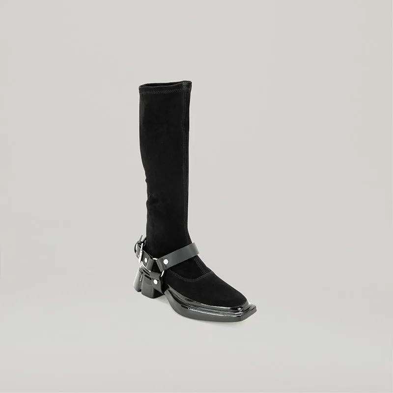 both - GANG KNEE BOOTS-BLACK sold by both product image thumbnail 2