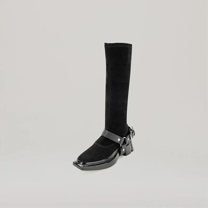 both - GANG KNEE BOOTS-BLACK sold by both product image thumbnail 3