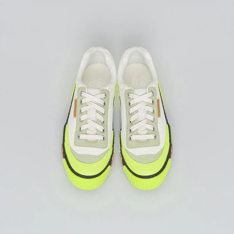 both - BROKEN-C LOW TOP-STONE WHITE/NEON YELLOW sold by both product image thumbnail 5