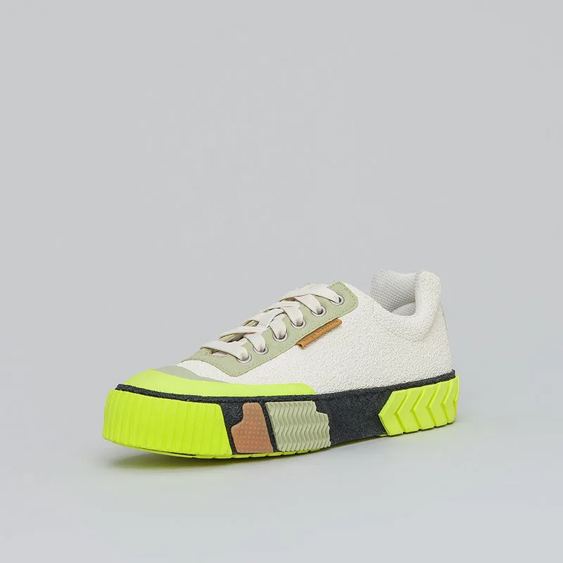 both - BROKEN-C LOW TOP-STONE WHITE/NEON YELLOW sold by both product image thumbnail 4